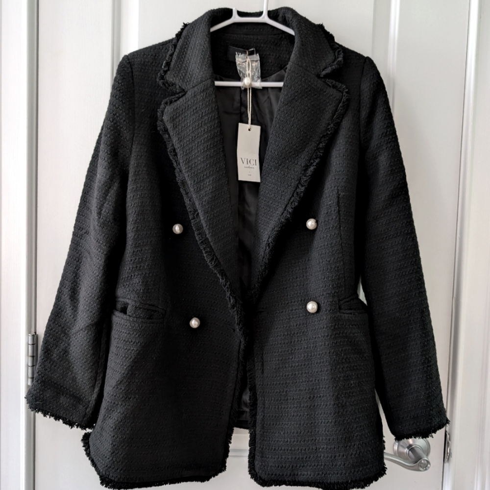 NWT Vici collection x fate tweed jacket women's MED